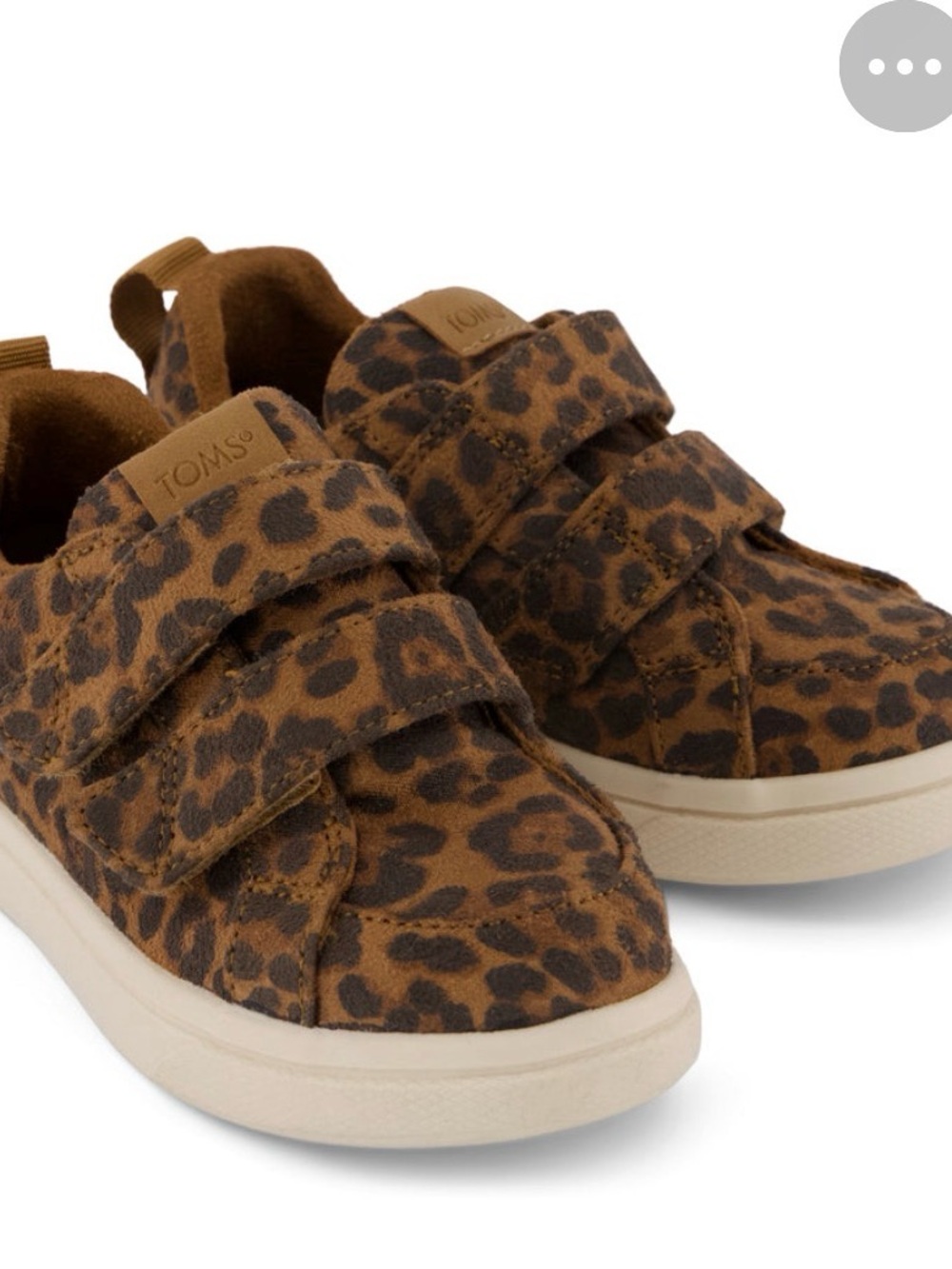 TOMS Kids Leopard Print Velcro Sneakers in Brown and Black